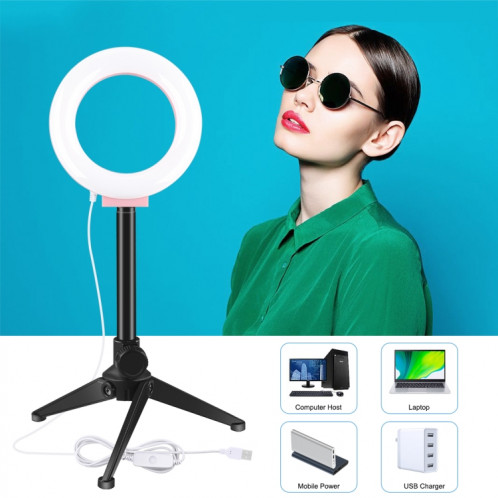 PULUZ 4,7 pouces 12 cm USB lumière blanche anneau LED Vlogging photographie vidéo lumières (rose) SP421F512-011