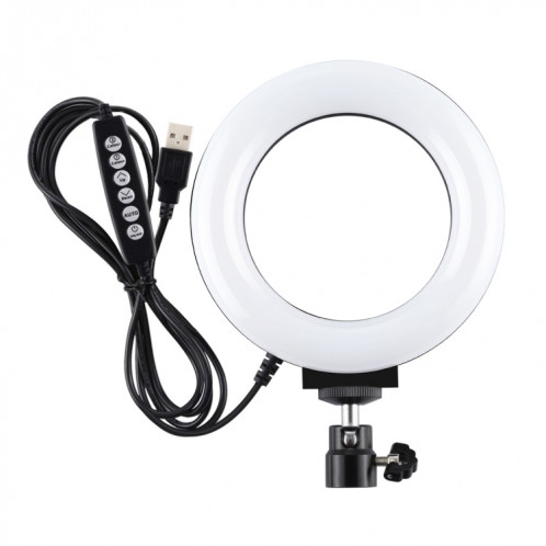 PULUZ 4.7 pouces 12cm Surface incurvée USB 10 modes 8 couleurs RGBW Dimmable LED Anneau Vlogging Photographie Vidéo Lumières avec Trépied Rotule (Noir) SP431B957-016
