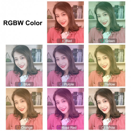 PULUZ 4.7 pouces 12cm USB 10 Modes 8 Couleurs RGBW Dimmable Anneau LED Vlogging Photographie Vidéo Lumières avec Trépied Rotule (Rose) SP431F531-015
