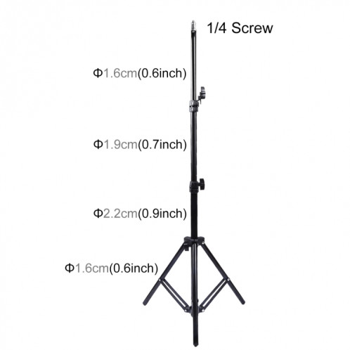 Support de montage de trépied de hauteur PULUZ 1.6m pour kits de diffusion en direct de lumière vidéo Vlogging SPU4341468-05