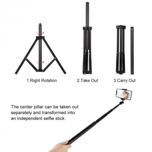 PULUZ Support de montage sur trépied de 1,65 m de hauteur pour les kits de diffusion en direct de lumière vidéo Vlog (noir) SP450B1472-09