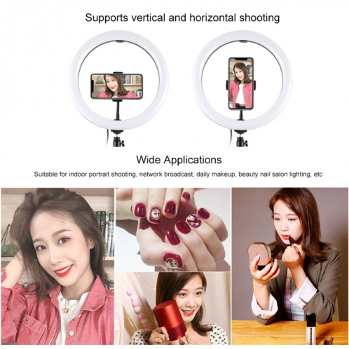 PULUZ 11.8 pouces 30cm USB 3 modes Dimmable Double température de couleur LED Anneau de lumière diffuse incurvée Vlogging Selfie Photographie Lumières vidéo avec pince de téléphone (Noir) SP457B66-014