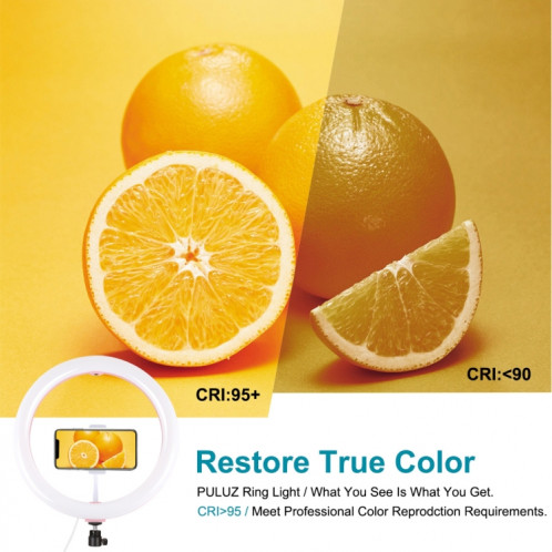 PULUZ 11.8 pouces 30cm USB 3 modes Dimmable Dual Color Temperature LED Anneau de lumière diffuse incurvée Vlogging Selfie Photography Video Lights avec pince de téléphone SP457F489-014