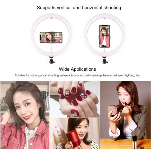PULUZ 11.8 pouces 30cm USB 3 modes Dimmable Dual Color Temperature LED Anneau de lumière diffuse incurvée Vlogging Selfie Photography Video Lights avec pince de téléphone SP457F489-014