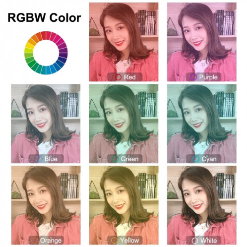 PULUZ 11.8 pouces 30cm RGB Dimmable LED Double température de couleur LED Anneau de lumière diffuse incurvée Vlogging Selfie Photographie Lumières vidéo avec trépied Rotule et pince de téléphone et télécommande SP458F1404-018