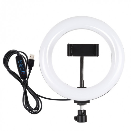 Puluz 7,9 pouces 20cm USB 3 modes Dimmable Double couleur Température LED Bague de lumière courbée Vlogging Selogging Photography Vidéo lumières avec pince de téléphone (noir) SP459B187-014