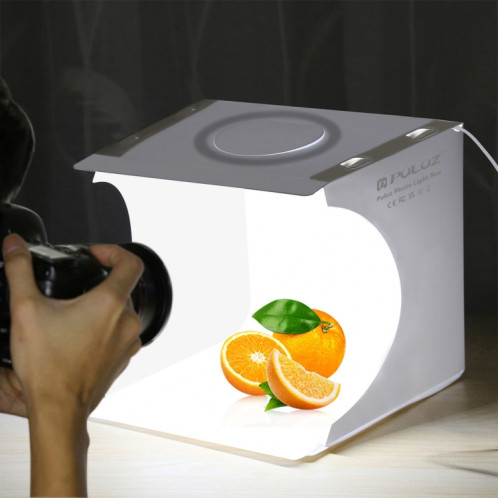 PULUZ 23cm Anneau LED Panneau Pliant Portable Light Photo Lighting Studio Tente De Tir Kit Box avec 6 Couleurs de Fond (Noir, Blanc, Jaune, Rouge, Vert, Bleu), Déplier Taille: 24cm x 23cm x 23cm SP5023573-017