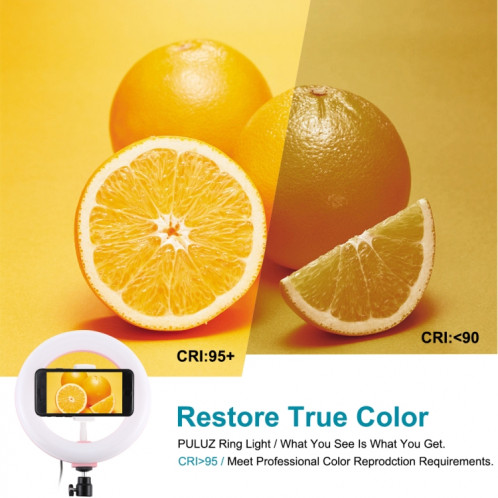 PULUZ 7.9 pouces 20cm USB RGB Dimmable LED Double température de couleur LED Anneau lumineux incurvé Vlogging Selfie Photography Video Lights avec pince de téléphone (Rose) SP503F1183-019