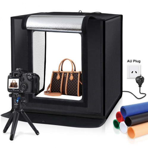 PULUZ 40CM pliable portable 24W 5500K Lumière blanche Dimmable Éclairage de photos Studio Tehing Coffret boîte avec 6 couleurs (noir, orange, blanc, rouge, vert, bleu)) SP40AU1067-019