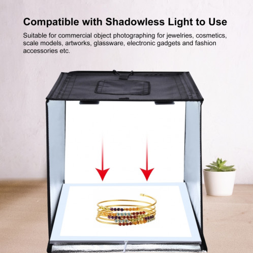 PULUZ 40CM pliable portable 24W 5500K Lumière blanche Dimmable Éclairage de photos Studio Tehing Coffret boîte avec 6 couleurs (noir, orange, blanc, rouge, vert, bleu)) SP40AU1067-019