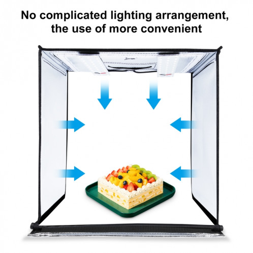 PULUZ 40CM pliable portable 24W 5500K Lumière blanche Dimmable Éclairage de photos Studio Tehing Coffret boîte avec 6 couleurs (noir, orange, blanc, rouge, vert, bleu)) SP40AU1067-019