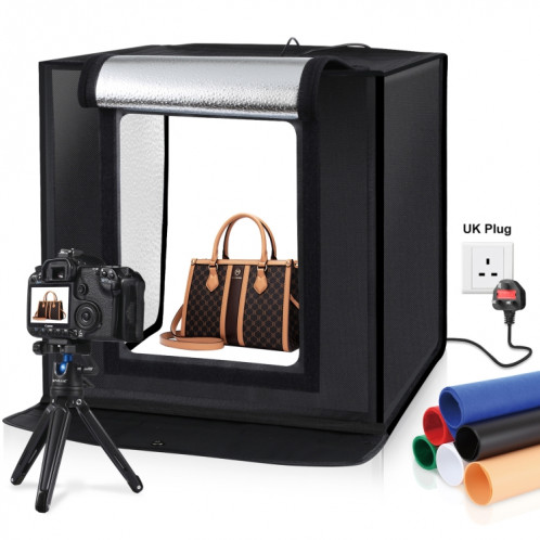 PULUZ 40CM pliable portable 24W 5500K blanc lumière dimmable photo lumpoue studio shooting tente box kit de boîte avec 6 couleurs (noir, orange, blanc, rouge, vert, bleu) SP40UK1520-019