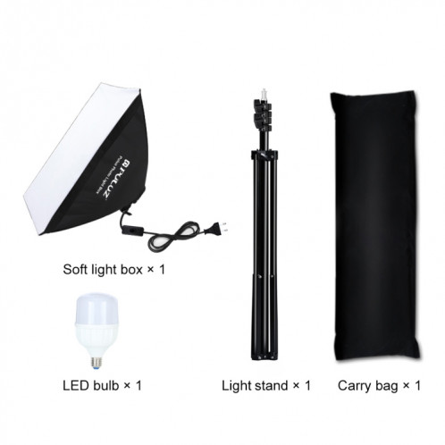 Puluz 50x70cm Softbox Softbox + 2M Trépied + Simple E27 30W 5700K Blanc Light Light Light PHOTOGRAPHIOGIE PHOTOGY SP70EU563-09