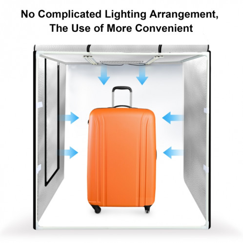 PULUZ 80CM PLACKING PORTABLE 80W 9050LM BLANC LETURE LUMIÈRE D'ÉCLAUIRATION SUDIO BOX TEPT BOX Kit avec 3 couleurs (noir, blanc, orange) Backs (Plug AU) SP80AU345-017