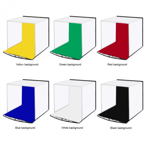 PULUZ 30cm pliant Portable Light Light Photo Photo Studio Studio Tinging Box Box Box avec 6 couleurs Terreaux (noir, blanc, jaune, rouge, vert, bleu), dépliage: 31 cm x 31 cm x 32 cm SP51301010-08