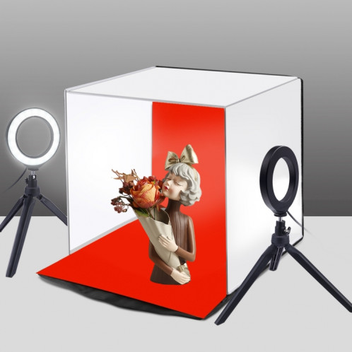PULUZ 40cm Photo Softbox Kits de boîtes de tentes de tir de studio pliantes portables avec 5 couleurs de fond (rouge, jaune, bleu, blanc, noir), taille: 40cm x 40cm x 40cm SP5140230-013