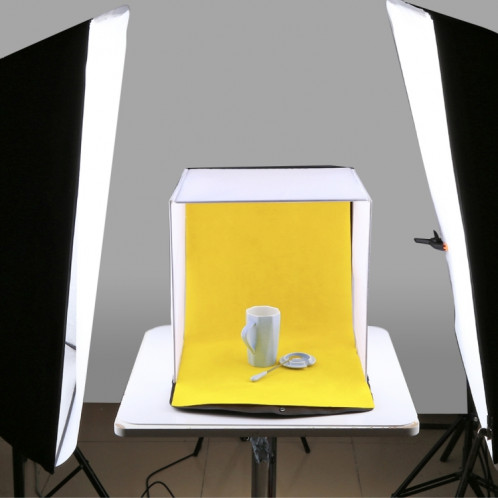 PULUZ 40cm Photo Softbox Kits de boîtes de tentes de tir de studio pliantes portables avec 5 couleurs de fond (rouge, jaune, bleu, blanc, noir), taille: 40cm x 40cm x 40cm SP5140230-013