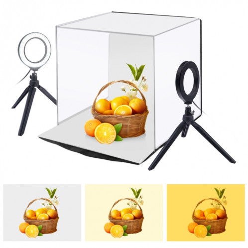 PULUZ 40cm Photo Softbox Kits de boîtes de tentes de tir de studio pliantes portables avec 5 couleurs de fond (rouge, jaune, bleu, blanc, noir), taille: 40cm x 40cm x 40cm SP5140230-013