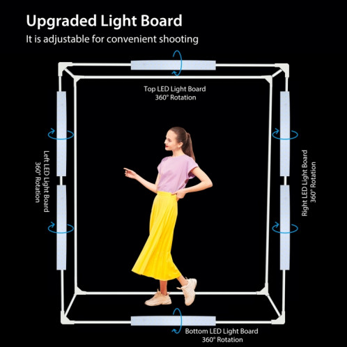 PULUZ 2M 240W 5500K Photo Light Studio Box Kit pour vêtements / modèle de modèle pour adultes (Adaptateur EU) SP10EU433-017