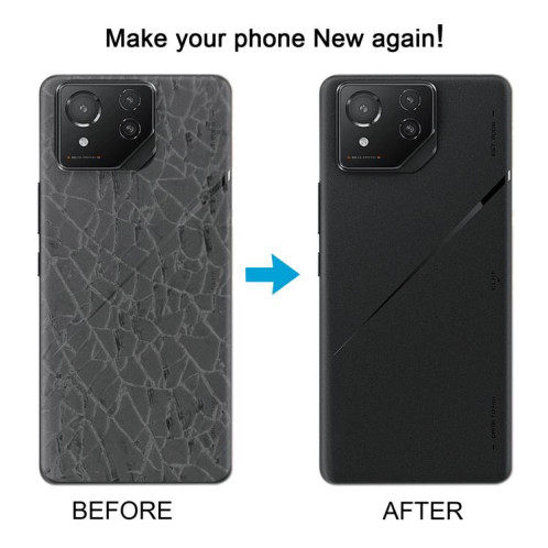 Coque arrière en verre d'origine pour Asus ROG Phone 9 5G avec cache d'objectif d'appareil photo (noir mat) SH2FBL792-07