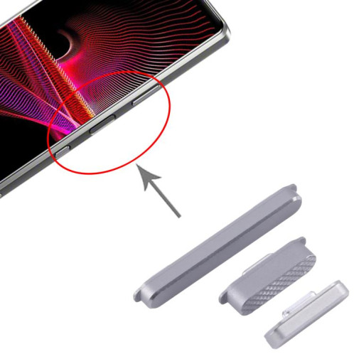 Bouton d'alimentation et de contrôle du volume d'origine pour Sony Xperia 1 III (gris) SH069H1020-04