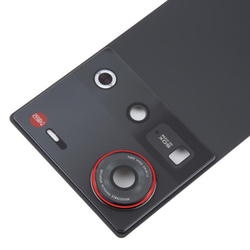 Coque arrière en verre avec couvercle d'objectif d'appareil photo pour ZTE Nubia Z70 Ultra NX733J NX736J (noir) SH37BL189-07