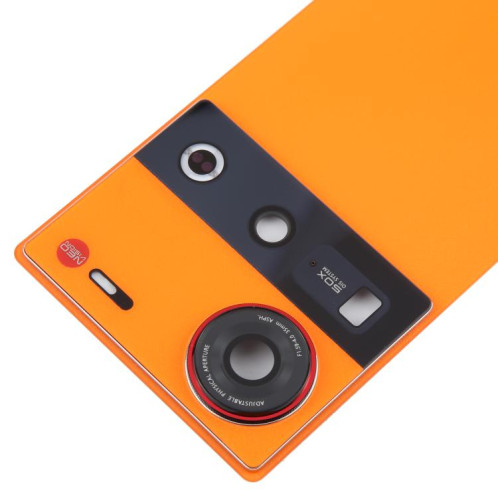 Coque arrière en verre pour ZTE Nubia Z70 Ultra NX733J NX736J avec couvercle d'objectif d'appareil photo (orange) SH37EL983-07