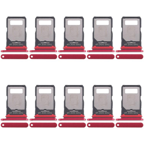 Pour Motorola Edge 40 XT2303-2, lot de 10 tiroirs pour carte SIM d'origine + tiroir pour carte SIM (rouge) SH258R231-04
