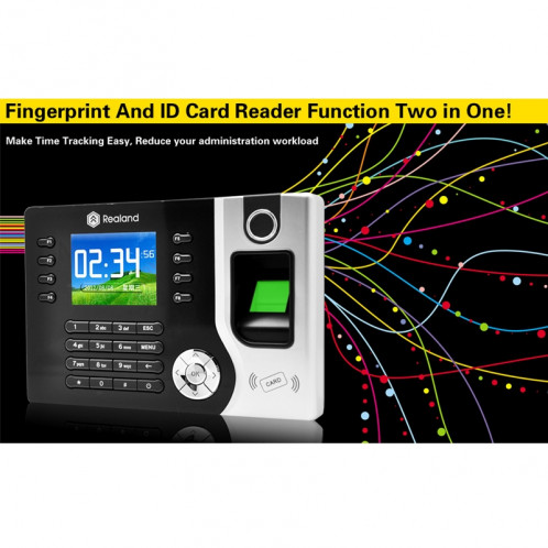 A-C071 2.4 pouces couleur TFT Screen Fingerprint & RFID temps de présence, horloge de présence de temps de bureau de communication d'USB SA2009146-014