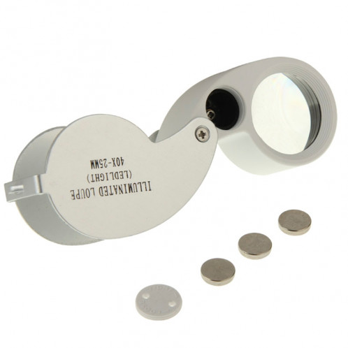 Loupe éclairée pour loupe / bijoux 40X-25MM LED SH05001872-09