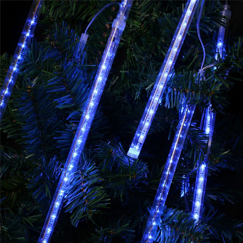 30cm 8 barres lumineuses lampe de douche de météore, 17 LED lumières luminescentes bâton pour Noël (lumière bleue) SH12601079-012