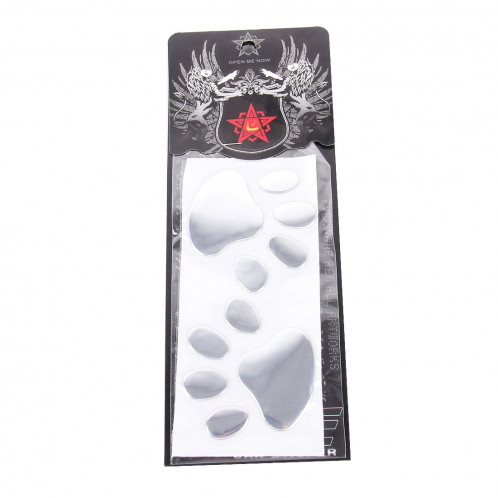 Autocollant de voiture motif empreinte 3D, taille: 7 cm x 6 cm (environ) (argent) SH285A1571-04