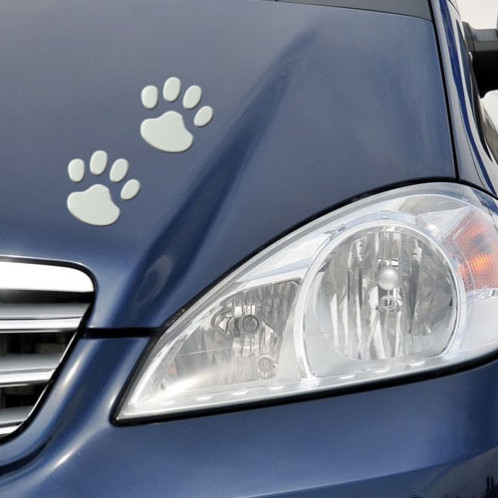Autocollant de voiture motif empreinte 3D, taille: 7 cm x 6 cm (environ) (argent) SH285A1571-04