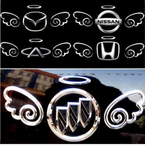 Autocollant de voiture de décoration de logo d'emblème automatique de logo d'ailes 3D, taille: 15.7cm x 5.5cm (environ) (or) SH285F803-04