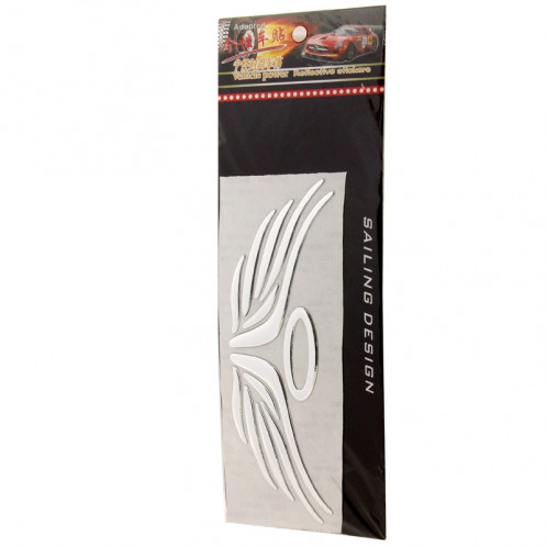 Autocollant de voiture motif ange ailes 3D, taille: 16 cm x 5,5 cm (environ) (argent) SH285K414-04