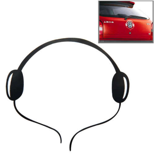 Motif de casque auto autocollant logo décoration voiture autocollant, taille: 16cm x 16cm (environ) (noir) SH288B547-03