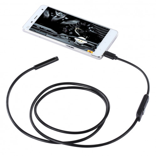 Caméra d'inspection à tube de serpent endoscope micro USB étanche avec 6 LED pour le dernier téléphone Android OTG, longueur: 1 m, diamètre de la lentille: 7 mm SH1666471-08