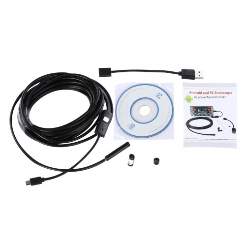 Caméra d'inspection à tube de serpent endoscope micro USB étanche avec 6 LED pour téléphone Android OTG, longueur: 5 m, diamètre de la lentille: 7 mm SH16671122-08