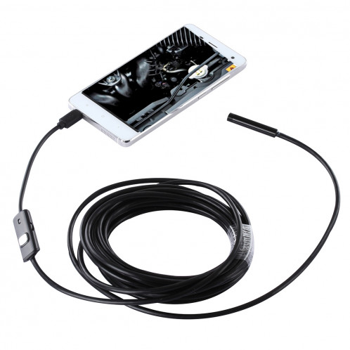 Caméra d'inspection à tube de serpent endoscope micro USB étanche avec 6 LED pour téléphone Android OTG, longueur: 5 m, diamètre de la lentille: 7 mm SH16671122-08