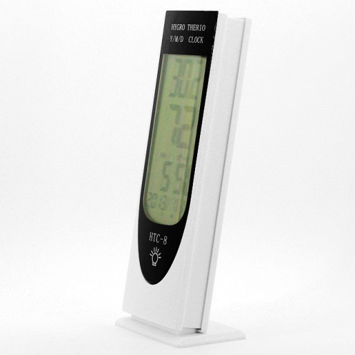 HTC-8 Luminomètre LCD lumineux LED Night Light Thermomètre à rétro-éclairage Hygromètre, avec alarme / Date / Horloge / Calendrier SH25601875-010