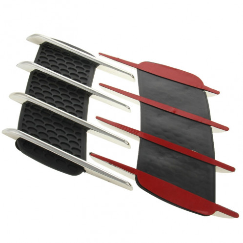 2 PCS capot Side Shark Gill Simulation Air Flow Fender Sticker pour la décoration de voiture, taille: 22 cm x 20 cm x 2 cm SH25831794-00