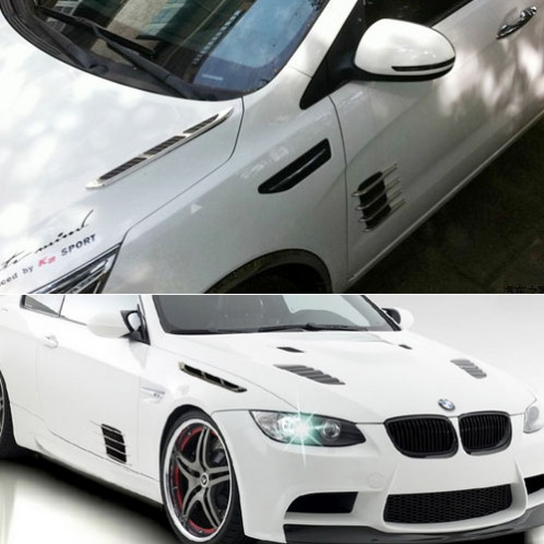 2 PCS capot Side Shark Gill Simulation Air Flow Fender Sticker pour la décoration de voiture, taille: 22 cm x 20 cm x 2 cm SH25831794-00