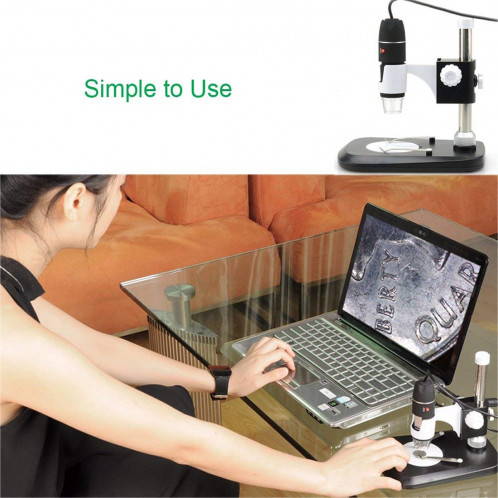 DMS-MDS800 40X-800X Loupe 2.0MP Capteur d'image Microscope numérique USB avec 8 LED et support professionnel SH4071857-09