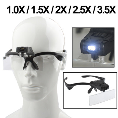 Lunettes loupe multifonctionnelles 1.0X / 1.5X / 2.0X / 2.5X / 3.5X avec lumières à 2 LED, livraison de couleur aléatoire SH4223828-04