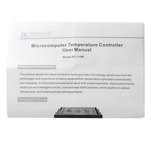 Régulateur de thermocouple de contrôleur de température d'affichage à cristaux liquides de RC-210M Digital avec le termomètre de sonde, plage de température:-40 à 110 degrés Celsius SH45811089-08