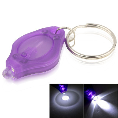 Mini lampe de poche à DEL, lumière blanche, fonction porte-clés, interrupteur marche / arrêt et interrupteur de pression (violet) SH025P445-04