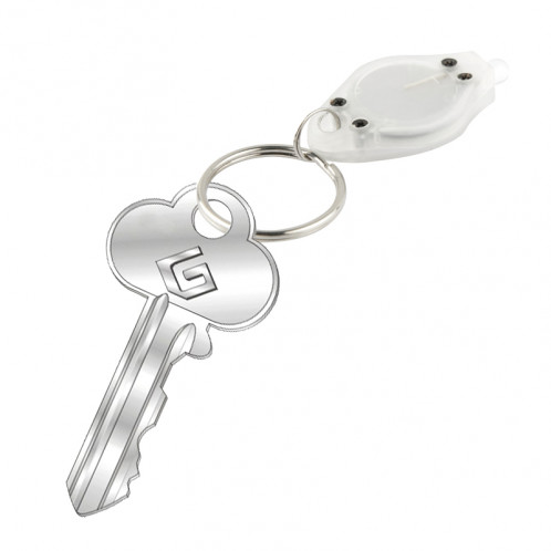 Mini lampe de poche à DEL, interrupteur marche / arrêt et pressostat, avec porte-clés (transparent) SH025T1683-04