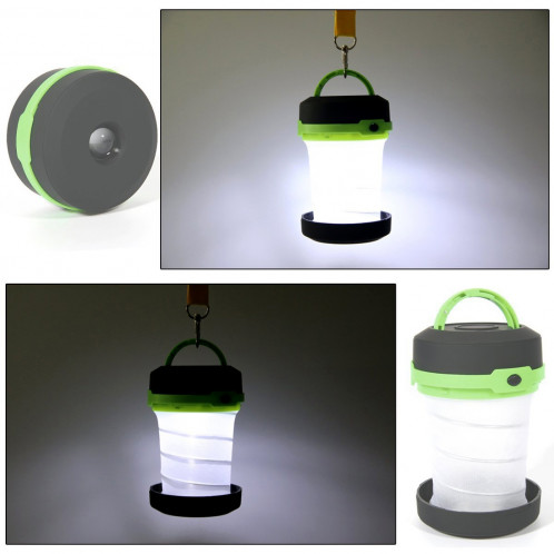 Lampe de poche de Camping Portable Extérieure, Rétractable LED 3-Mode Lantern Light Tent Lamp (Noir) SH8404150-09