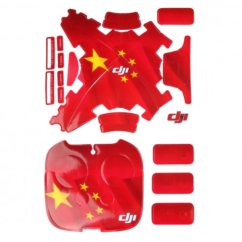 Kit drapeau chinois 4D imitation fibre de carbone PVC Résistance à l'eau Kit pour DJI Phantom 3 Quadcopter & Télécommande & Batterie SH250A1255-04