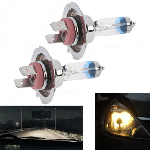 2 ampoules de phare de voiture au xénon H7 12V / 55W / 4300K ​​/ 2100lm, blanc chaud SH00891680-07